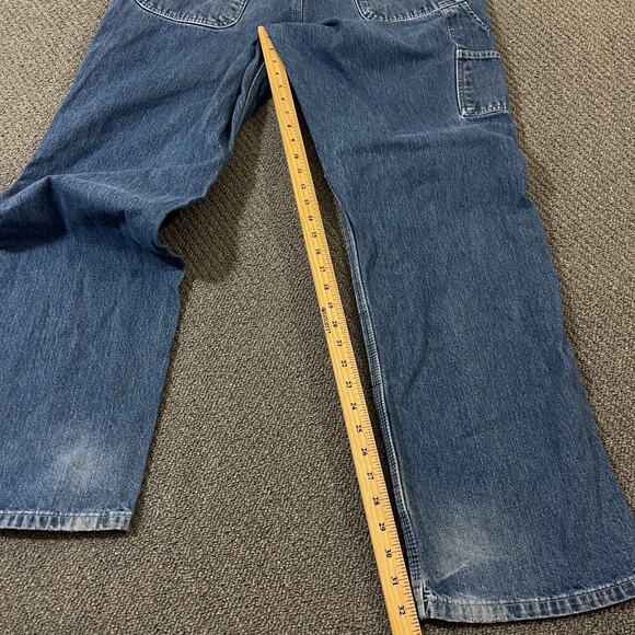 Key Jeans Mens 36x34 Blue Carpenter Outdoor Workwear Flawed - Picture 11 of 15